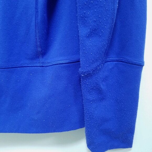 Lululemon In Stride Hoodie 6 Small Blue Striped Thumbholes Sweater Zipper Double - Picture 12 of 13